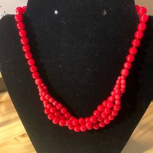 Red beaded necklace